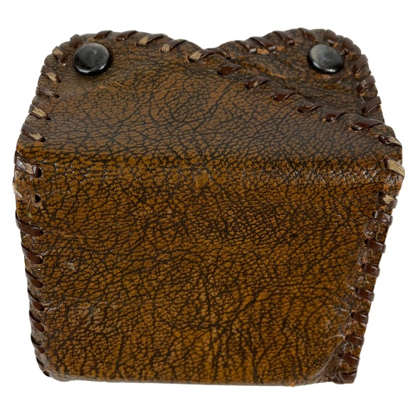 Vintage Handmade Leather Two Compartment Mini Small Pocket Wallet Snap Close VTG - Picture 8 of 11